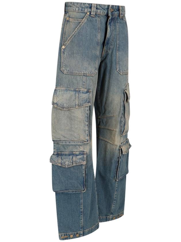 Distressed Finish Denim Wide Jeans Blue - GOLDEN GOOSE - BALAAN 3