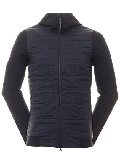 Men's Quilt Hybrid Hooded Jacket Navy - J.LINDEBERG - BALAAN 2