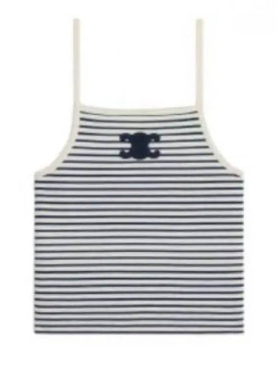 Triomphe Striped Sleeveless Off White Navy - CELINE - BALAAN 2