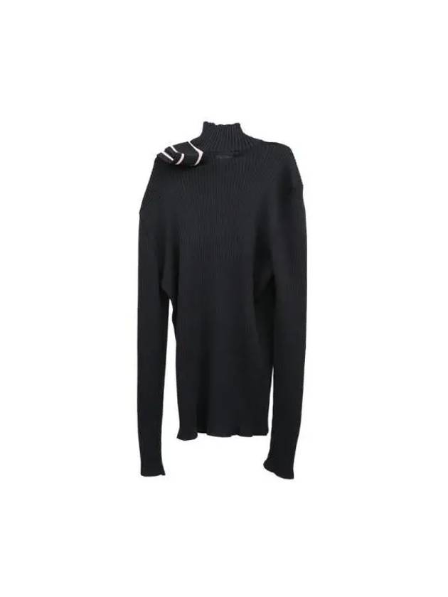 Y PROJECT Panel detail long sleeve half zip up knit MPULL75 S24 Y59 BLACK - Y/PROJECT - BALAAN 2