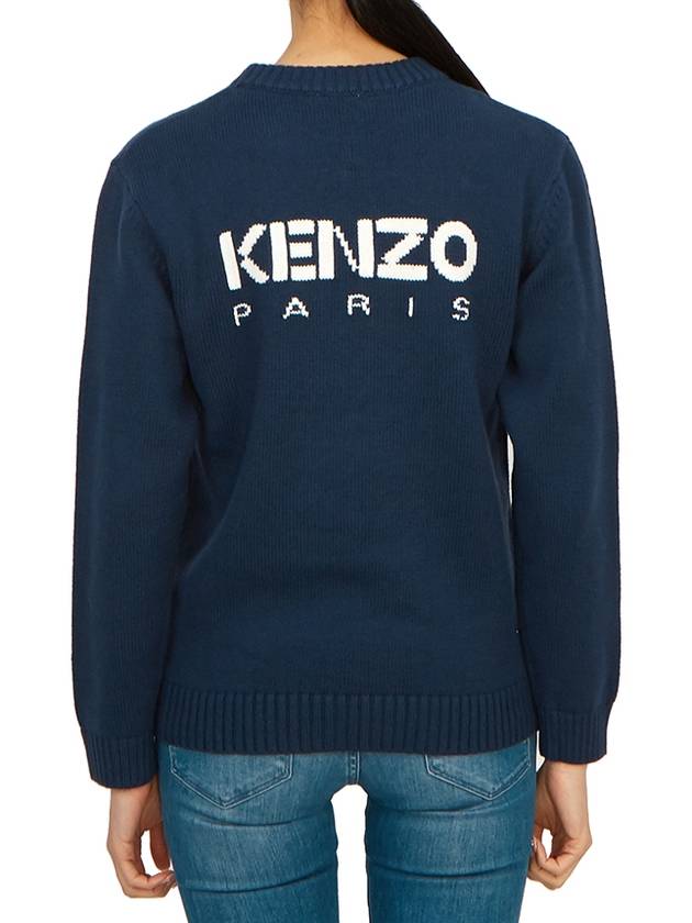 Kids Knit Sweatshirt K2583384A Blue - KENZO - BALAAN 5