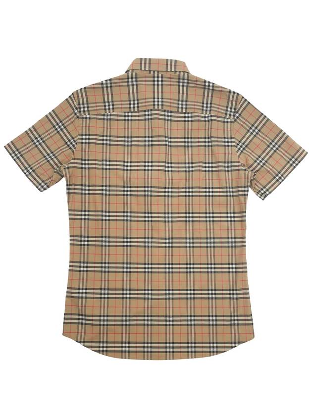 Small Scale Check Stretch Short Sleeve Shirt Archive Beige - BURBERRY - BALAAN 3