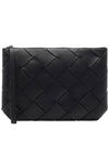 Intrecciato Clutch Bag Black - BOTTEGA VENETA - BALAAN 3