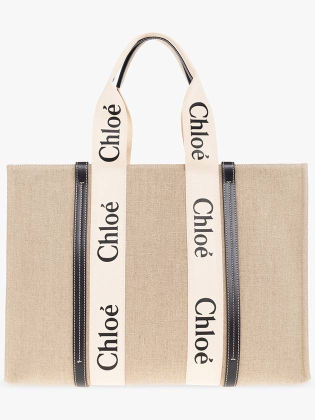 Woody Large Tote Bag Black Beige - CHLOE - BALAAN 2