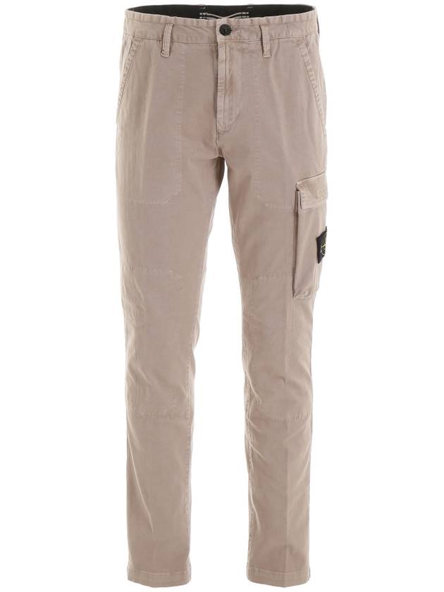 Men's Wappen Patch Old Dyed Treatment Cargo Pants Beige - STONE ISLAND - BALAAN 1