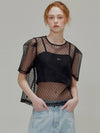 Popcorn see through ribbon top set_Black - OPENING SUNSHINE - BALAAN 3