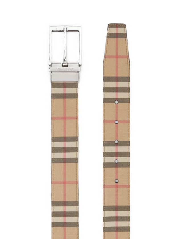 Reversible Vintage Check Leather Belt Archive Beige - BURBERRY - BALAAN.