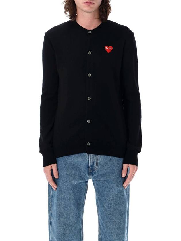 Comme Des Garçons Play Red Heart Patch Cardigan - COMME DES GARCONS PLAY - BALAAN 4