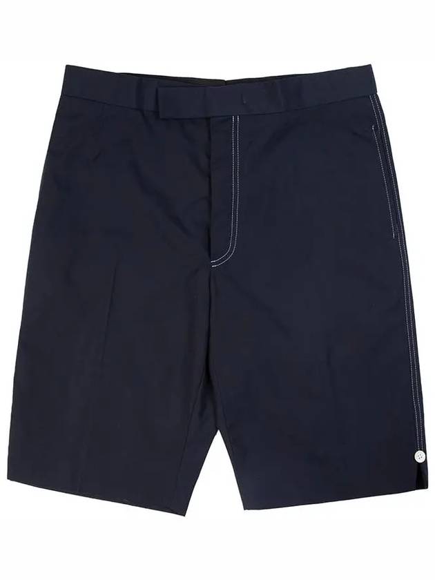 Men's Stitched Chino Shorts Navy - THOM BROWNE - BALAAN 7