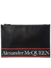 logo clutch bag black - ALEXANDER MCQUEEN - BALAAN.