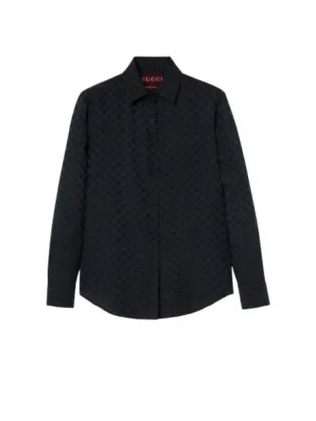 GG Crepe Silk Long Sleeve Shirt Black - GUCCI - BALAAN 2