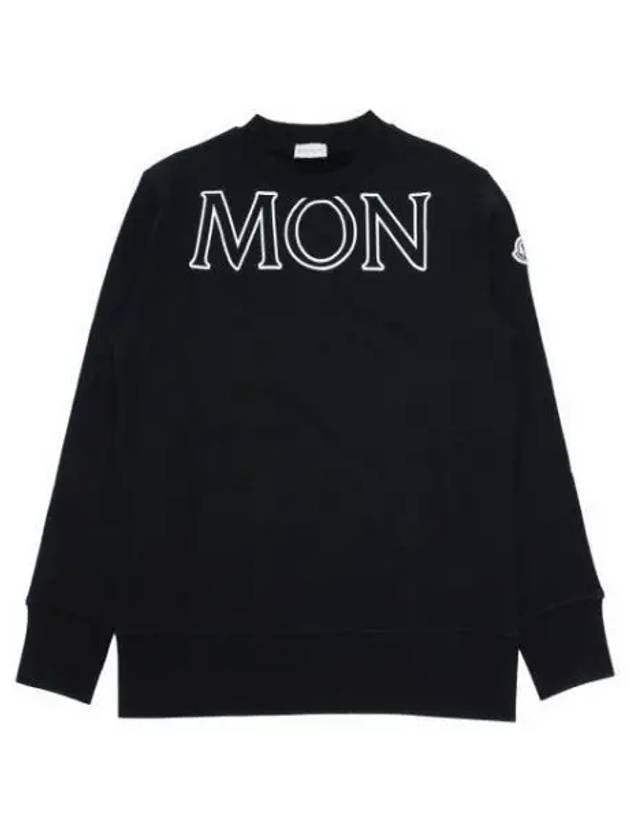 Arm logo patch lettering crew neck sweatshirt black women's sweatshirt 197013 - MONCLER - BALAAN 1