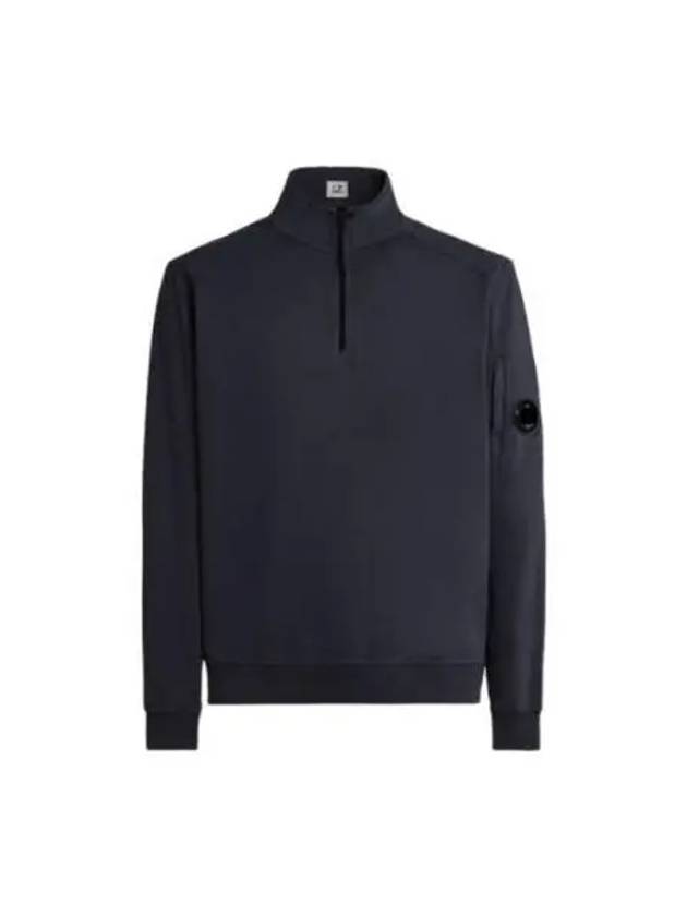 Men's Lens Wappen Fleece Half Zip Up Sweatshirt Navy - CP COMPANY - BALAAN 2