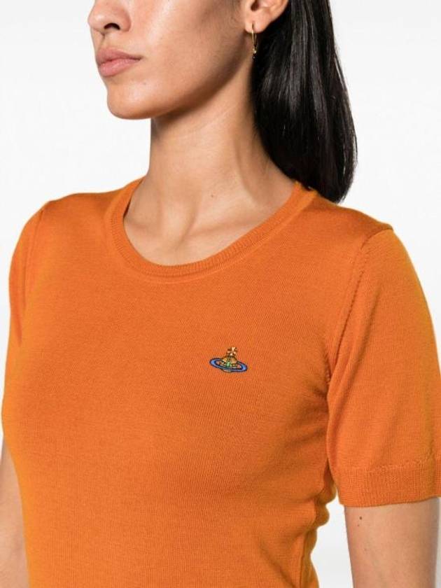 ORB Logo Short Sleeve Knit Top Orange - VIVIENNE WESTWOOD - BALAAN 5