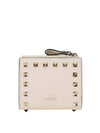 Women's Rockstud Leather Half Wallet Ivory - VALENTINO - BALAAN 2