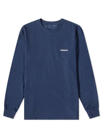 Women's Classic Graphic Logo Cotton Long Sleeve T-Shirt Blue - PATAGONIA - BALAAN 1