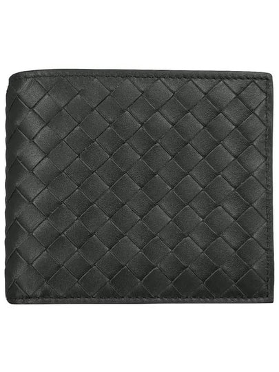 Men's Intrecciato Half Wallet Dark Grey - BOTTEGA VENETA - BALAAN 2