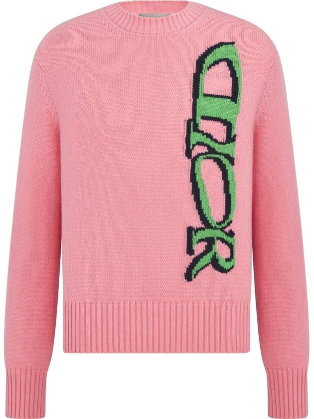 Logo Cashmere Knit Top Pink - DIOR - BALAAN 1