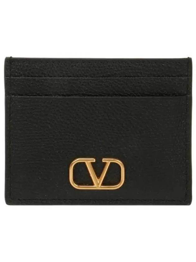 V Logo Signature Card Wallet Black - VALENTINO - BALAAN 2