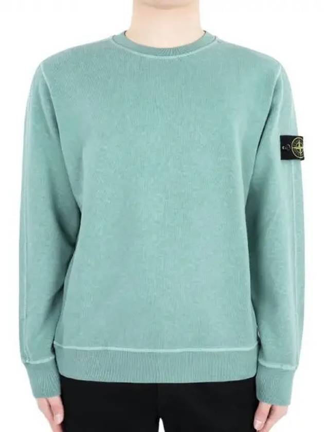 Logo Patch Crew Neck Sweatshirt Light Green - STONE ISLAND - BALAAN 2