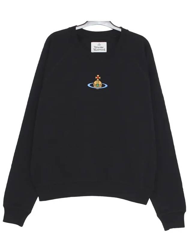 Embroidered Logo Cotton Sweatshirt Black - VIVIENNE WESTWOOD - BALAAN 3