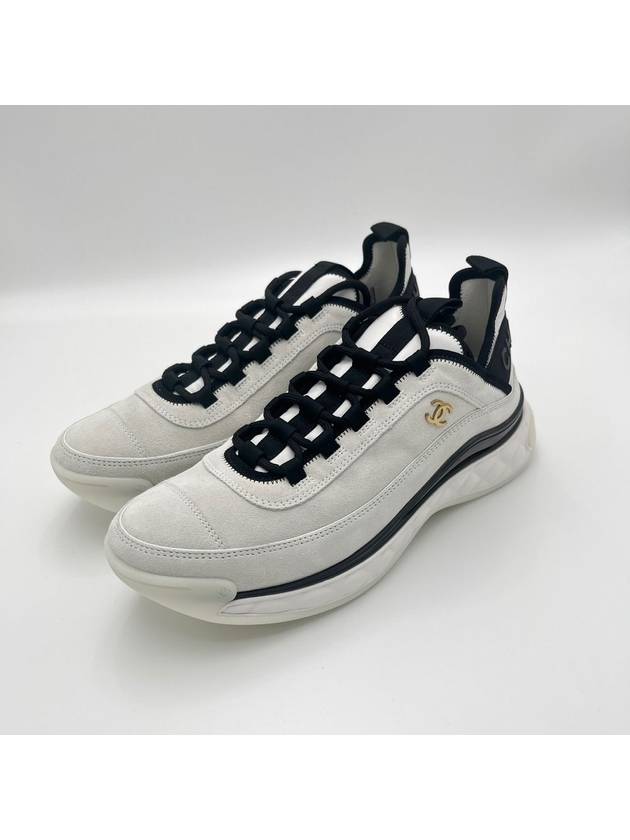 mixed fiber low top sneakers white - CHANEL - BALAAN 9