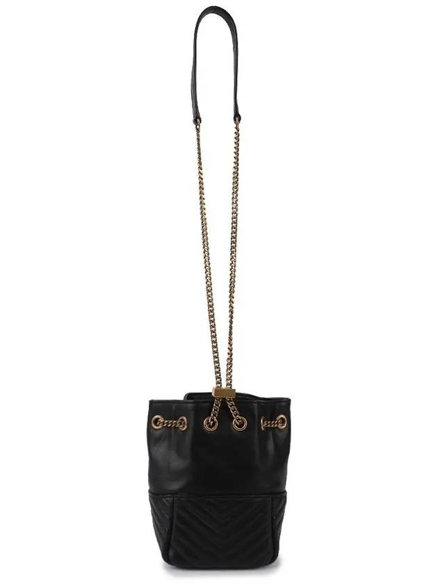 Joe Nano Mini Leather Bucket Bag Black - SAINT LAURENT - BALAAN 4