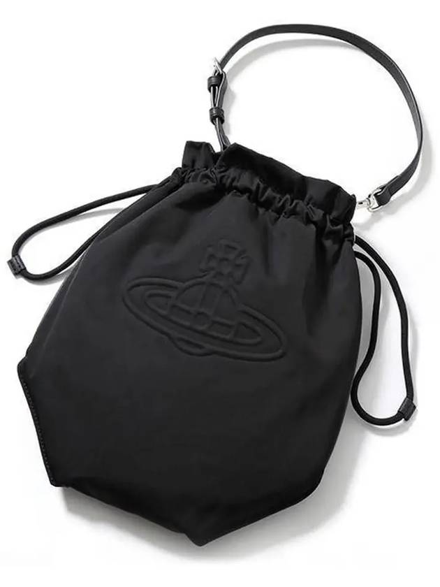 Drawstring Re Nylon Pouch Shoulder Bag Black - VIVIENNE WESTWOOD - BALAAN 4