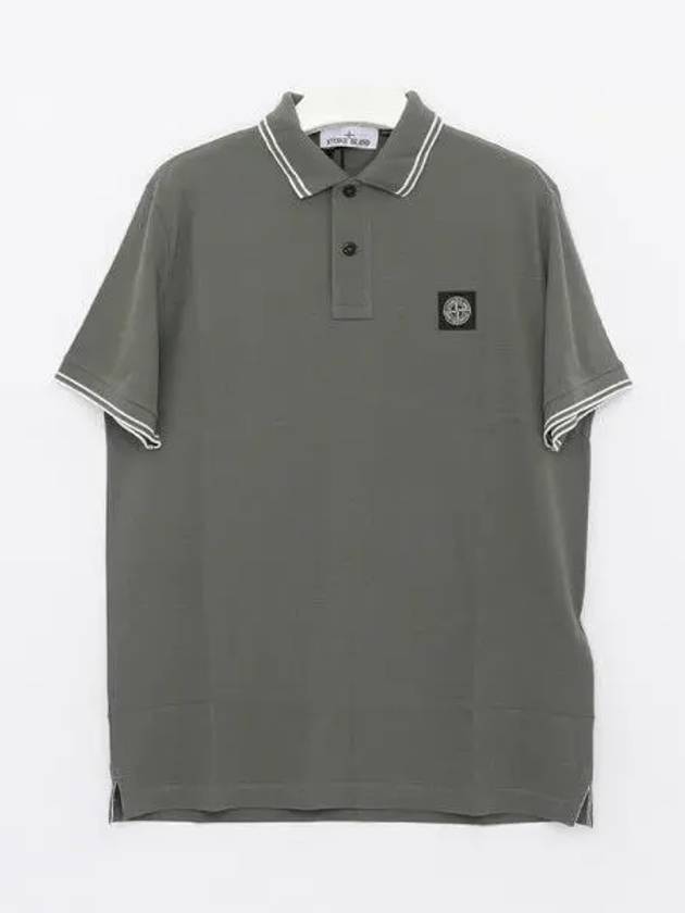 Stretch Cotton Pique Short Sleeve Polo Shirt Musk Green - STONE ISLAND - BALAAN 2