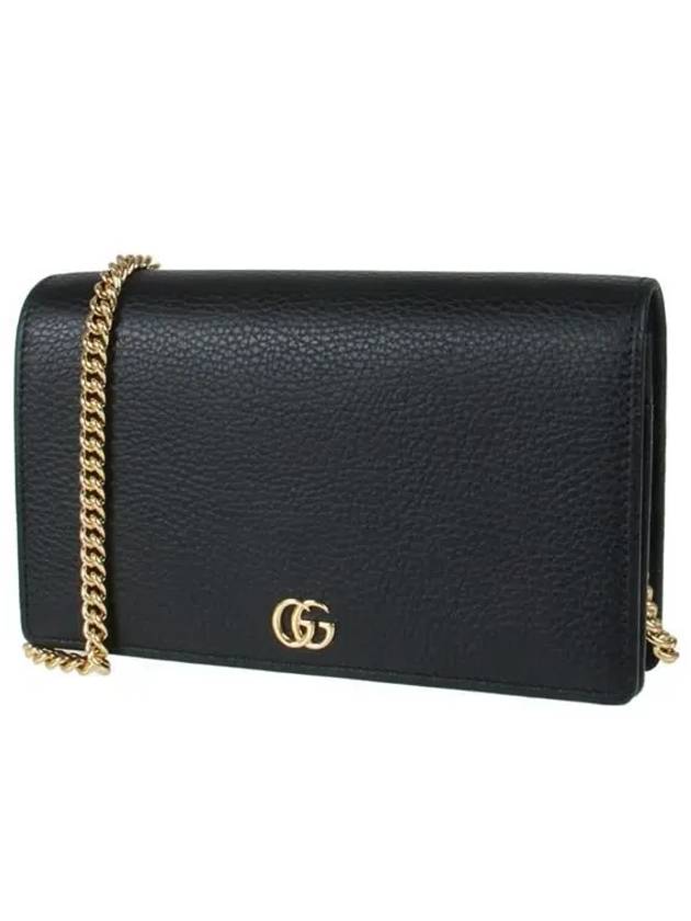 Leather Chain Small Cross Bag Black - GUCCI - BALAAN.