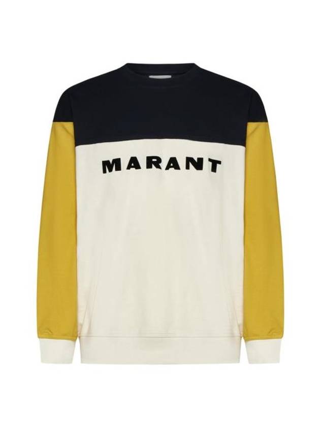 Afton Logo Cotton Sweatshirt Yellow - ISABEL MARANT - BALAAN 1