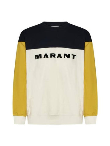 Afton Logo Cotton Sweatshirt Yellow - ISABEL MARANT - BALAAN 1