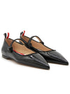 Soft Patent Leather Pointed Thom John Flat Black - THOM BROWNE - BALAAN 3