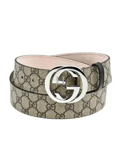 Interlocking GG Buckle Supreme Belt Beige - GUCCI - BALAAN 2