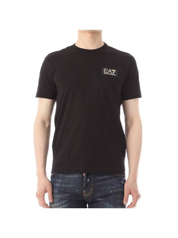 EA7 Logo Patch Short Sleeve T-Shirt Black - EMPORIO ARMANI - BALAAN 1