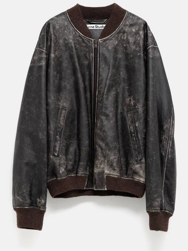 Leather Bomber Jacket for Men - ACNE STUDIOS - BALAAN 1