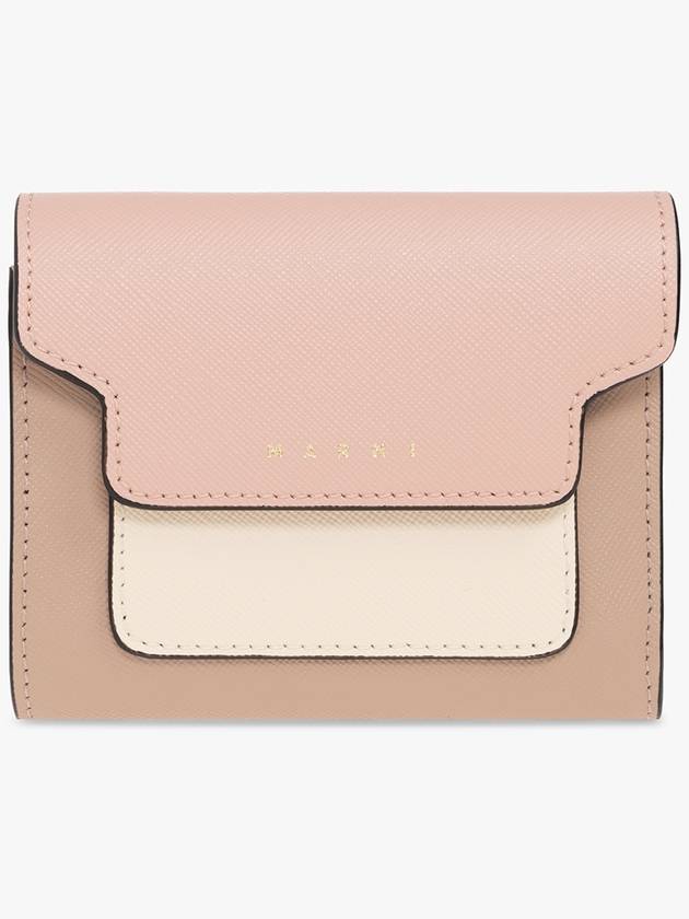 Saffiano Tri-Fold Half Wallet Pink - MARNI - BALAAN 2