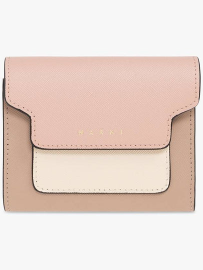 Saffiano Tri-Fold Half Wallet Pink - MARNI - BALAAN 2