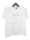 24SS Kwaietto Logo Print Short Sleeve T-Shirt White 2419971011600 001 - MAX MARA - BALAAN 2