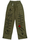 Embroidery Cotton Wide Pants Khaki - GRAPHISTE MAN.G - BALAAN 2