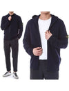 Wappen Patch Lambswool Knit Hooded Zip Up Navy - STONE ISLAND - BALAAN 2