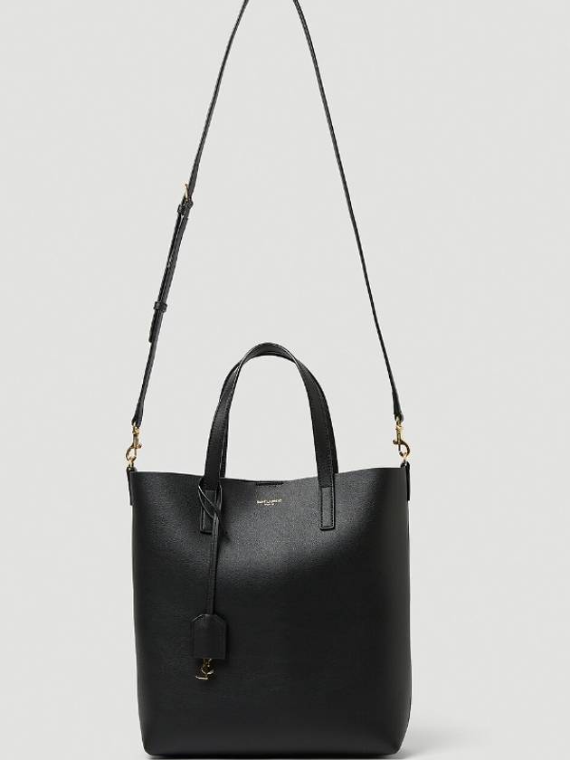 Shopping Toy Supple Leather Tote Bag Black - SAINT LAURENT - BALAAN 7