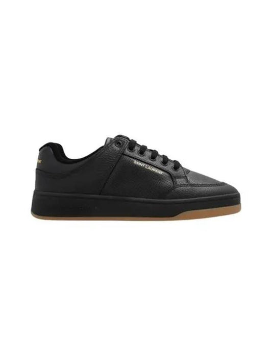 Logo Signature Leather Low Top Sneakers Black - SAINT LAURENT - BALAAN 2