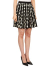 Viscose Jacquard Mini Pleated Skirt Black - TORY BURCH - BALAAN 4