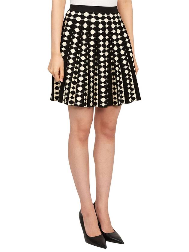 Viscose Jacquard Mini Pleated Skirt Black - TORY BURCH - BALAAN 4