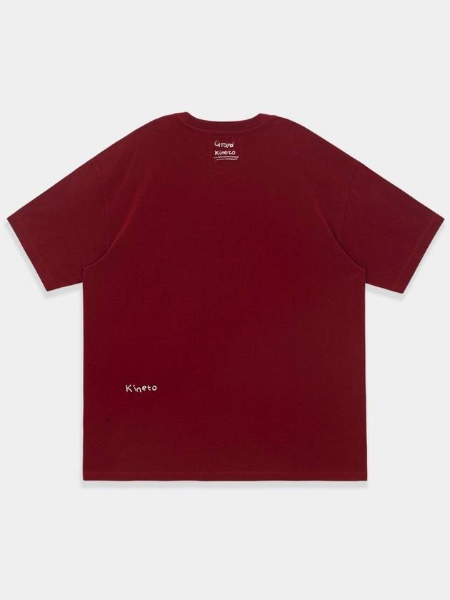 Grand Hotel Restaurant Short Sleeve T-Shirt Burgundy - KINETO - BALAAN 4