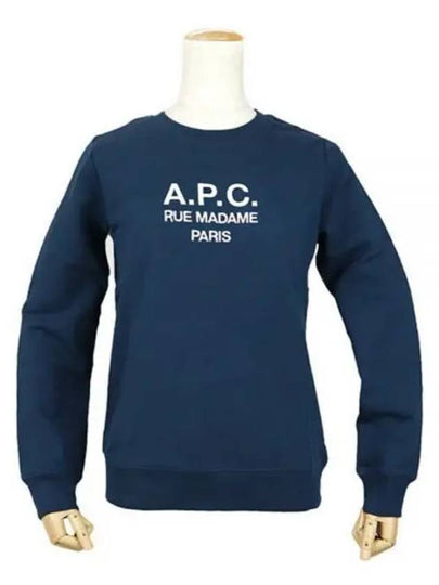 Women's Tina Logo Sweat Sweatshirt Navy - A.P.C. - BALAAN 2