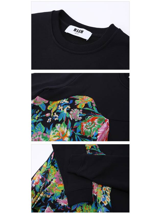 Flora Scarf Detail Sweatshirt Black - MSGM - BALAAN 4