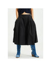 Women's Layered Wing A-Line Skirt Black - RAWMANTICS - BALAAN 1