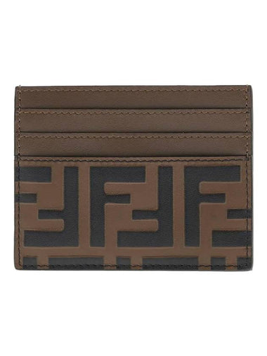 FF Logo Pattern Card Wallet Brown - FENDI - BALAAN 1